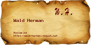 Wald Herman névjegykártya